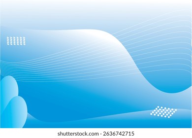 Abstract background bright blue gradient with curved lines