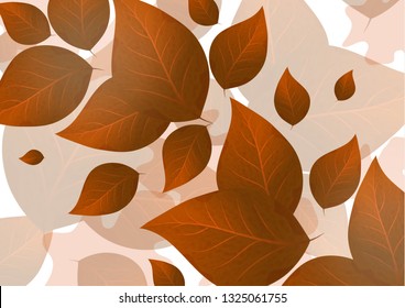 Abstract background with bright brown leaves - Vector Graphics