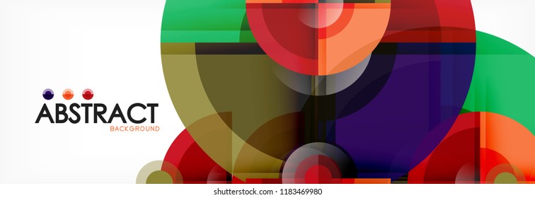 Abstract background bright circles geometric design, vector