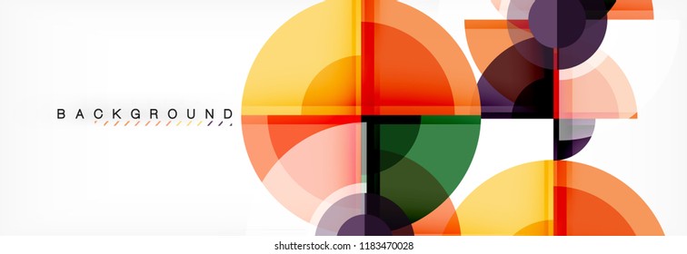 Abstract background bright circles geometric design, vector