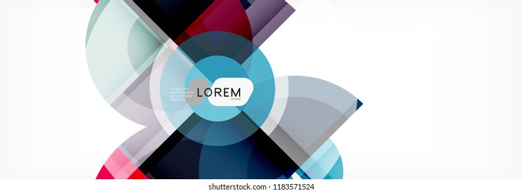 Resumen de fondo de círculos brillantes diseño geométrico, vector