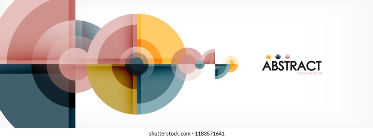 Abstract background bright circles geometric design, vector