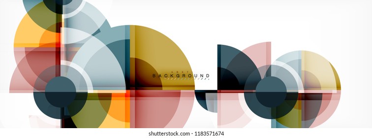 Resumen de fondo de círculos brillantes diseño geométrico, vector