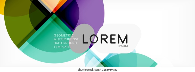 Abstract background bright circles geometric design, vector