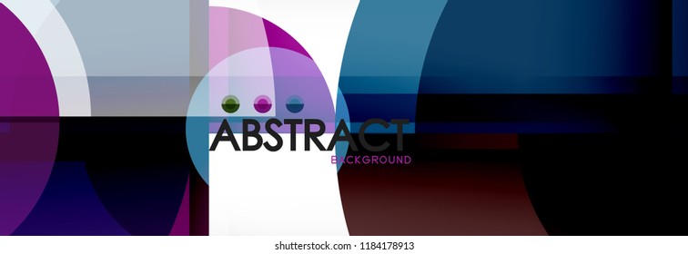 Abstract background bright circles geometric design, vector