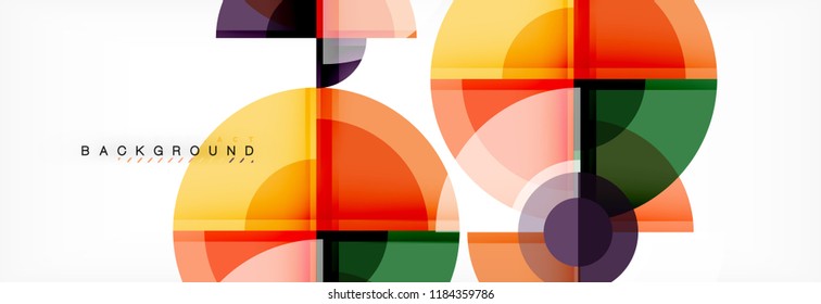 Abstract background bright circles geometric design, vector