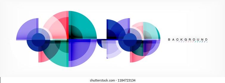 Abstract background bright circles geometric design, vector