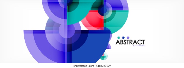 Resumen de fondo de círculos brillantes diseño geométrico, vector