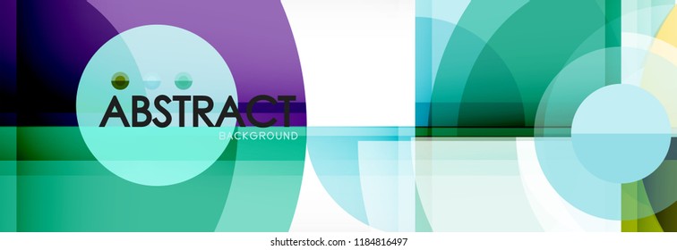 Abstract background bright circles geometric design, vector