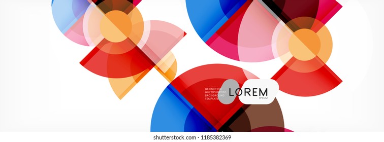 Abstract background bright circles geometric design, vector