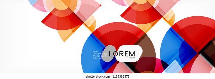 Abstract background bright circles geometric design, vector