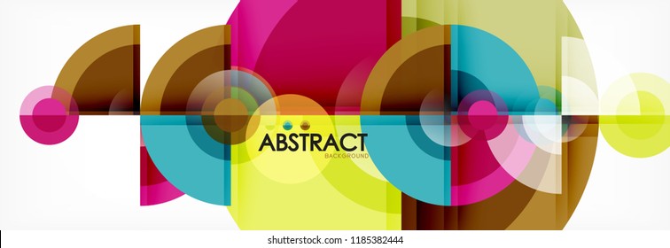 Abstract background bright circles geometric design, vector
