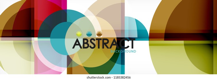 Abstract background bright circles geometric design, vector