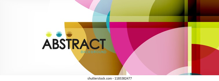 Abstract background bright circles geometric design, vector