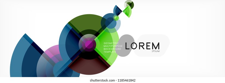 Resumen de fondo de círculos brillantes diseño geométrico, vector
