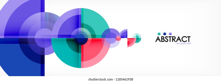 Resumen de fondo de círculos brillantes diseño geométrico, vector