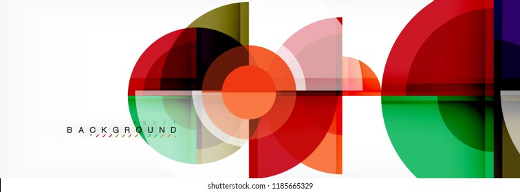 Abstract background bright circles geometric design, vector