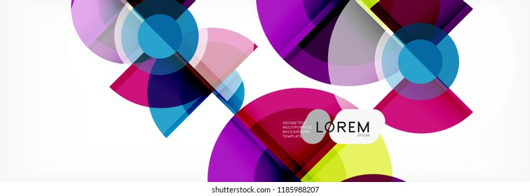 Abstract background bright circles geometric design, vector