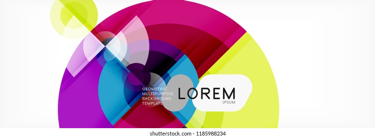Abstract background bright circles geometric design, vector