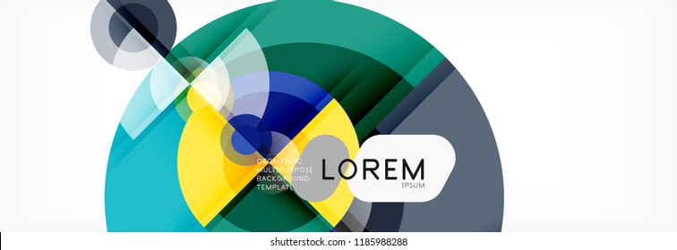 Resumen de fondo de círculos brillantes diseño geométrico, vector