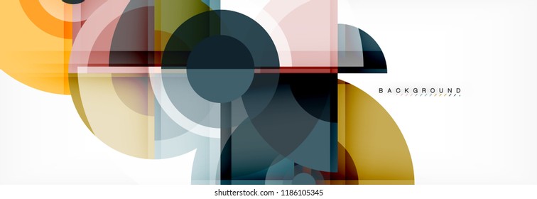 Abstract background bright circles geometric design, vector