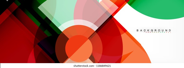 Abstract background bright circles geometric design, vector