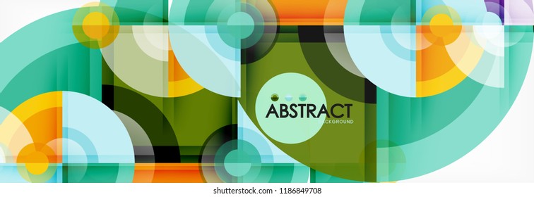 Abstract background bright circles geometric design, vector