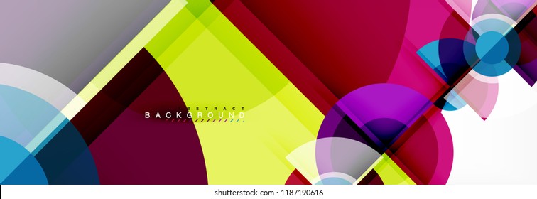 Abstract background bright circles geometric design, vector