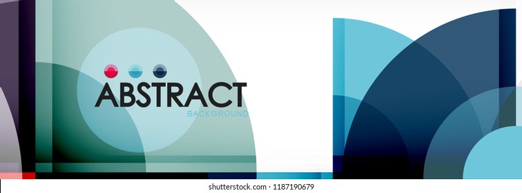 Abstract background bright circles geometric design, vector