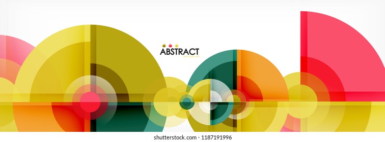 Plano de fundo abstrato círculos brilhantes projeto geométrico, vetor