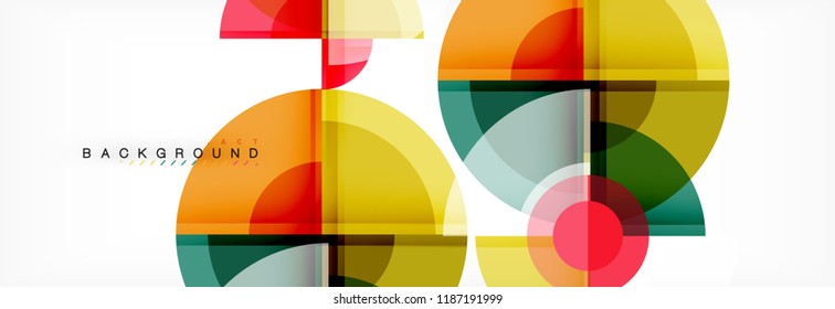 Abstract background bright circles geometric design, vector
