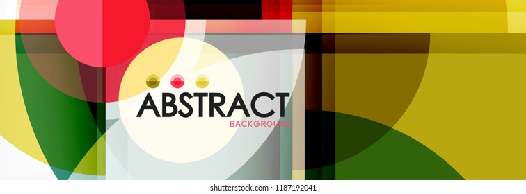Abstract background bright circles geometric design, vector