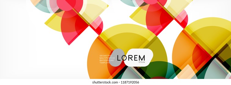 Abstract background bright circles geometric design, vector