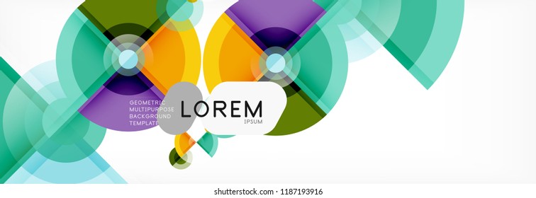 Resumen de fondo de círculos brillantes diseño geométrico, vector