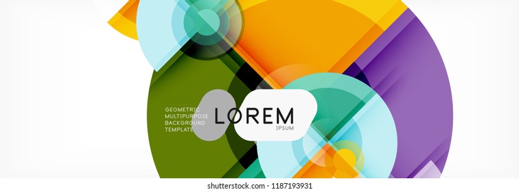 Resumen de fondo de círculos brillantes diseño geométrico, vector