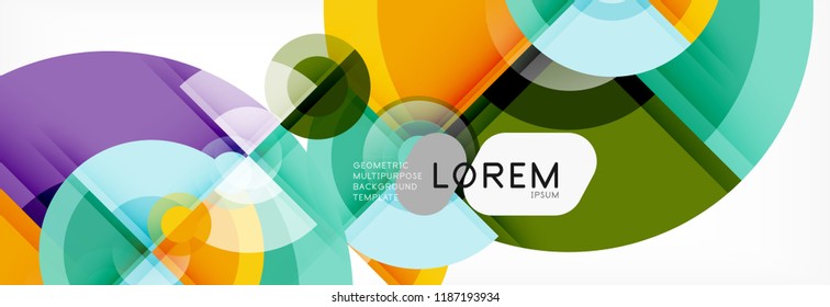 Resumen de fondo de círculos brillantes diseño geométrico, vector