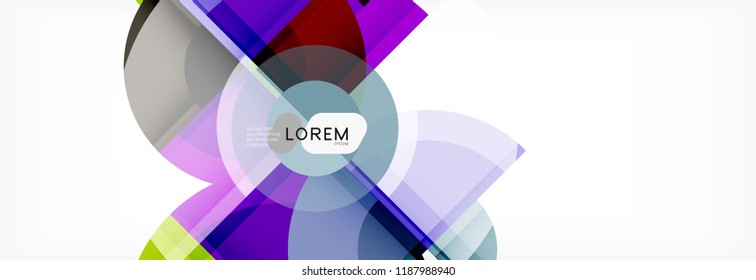 Resumen de fondo de círculos brillantes diseño geométrico, vector