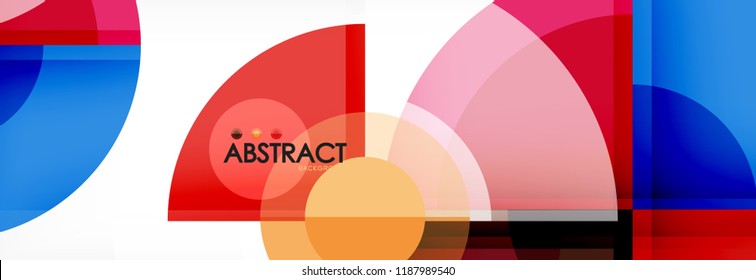 Abstract background bright circles geometric design, vector