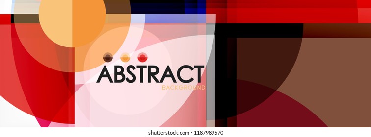 Abstract background bright circles geometric design, vector