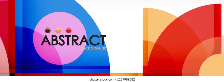 Abstract background bright circles geometric design, vector
