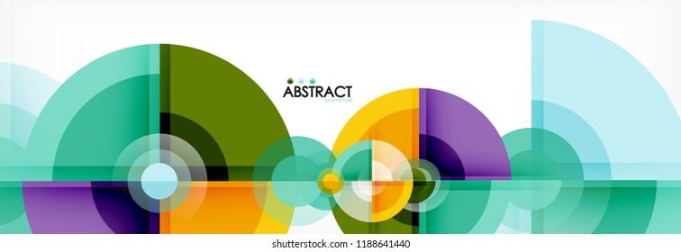 Abstract background bright circles geometric design, vector