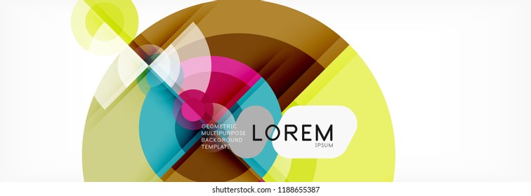 Resumen de fondo de círculos brillantes diseño geométrico, vector
