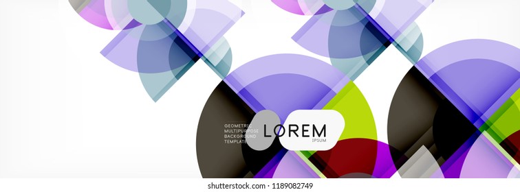 Abstract background bright circles geometric design, vector