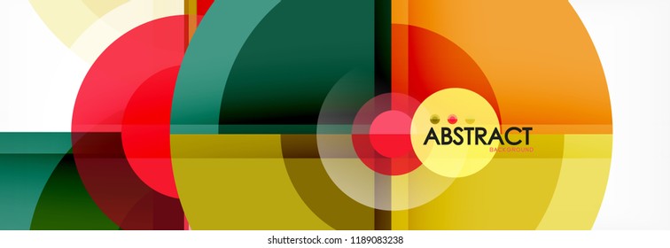 Abstract background bright circles geometric design, vector