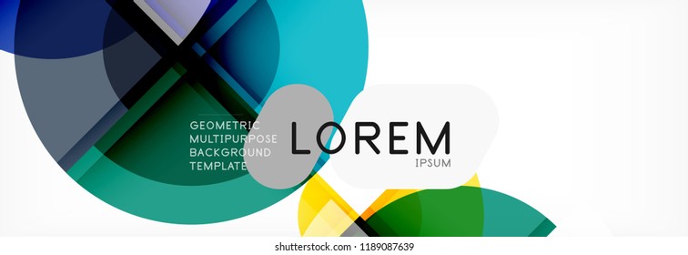 Abstract background bright circles geometric design, vector