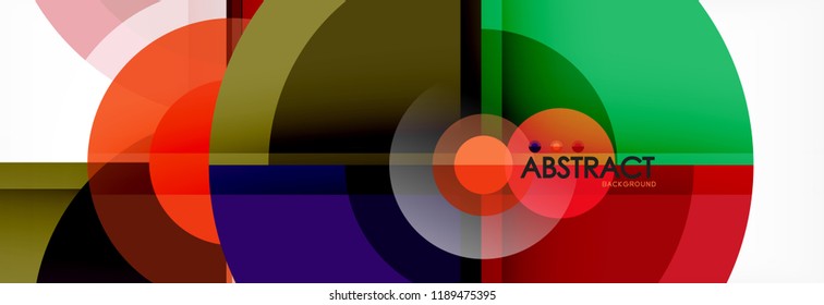 Abstract background bright circles geometric design, vector
