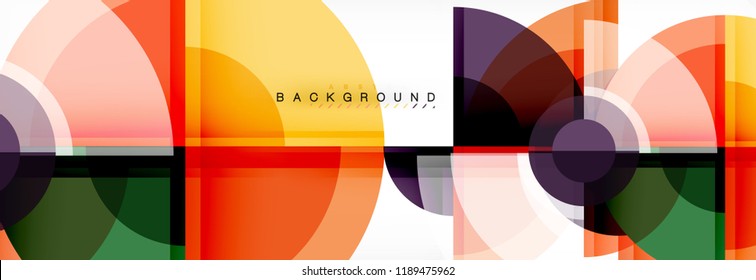 Abstract background bright circles geometric design, vector