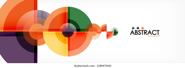 Abstract background bright circles geometric design, vector