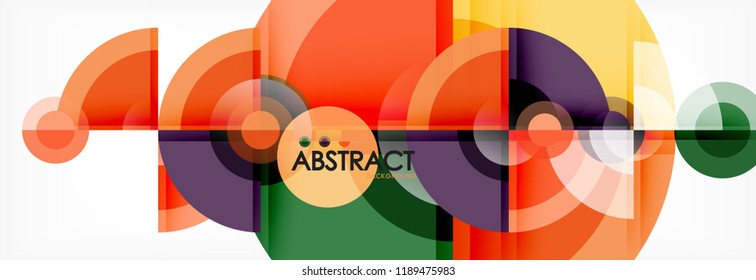 Abstract background bright circles geometric design, vector