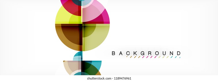 Abstract background bright circles geometric design, vector